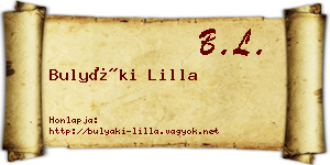 Bulyáki Lilla névjegykártya